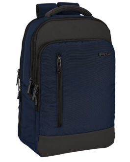 Mochila para Portátil y Tablet con Salida USB Safta Business Azul oscuro (29 x 44 x 15 cm)