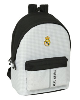 Mochila para Portátil Real Madrid C.F. 24/25 Blanco Gris 31 x 44 x 18 cm 15,6″