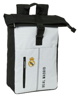 Mochila para Portátil Real Madrid C.F. 24/25 Blanco Gris 28 x 42 x 13 cm