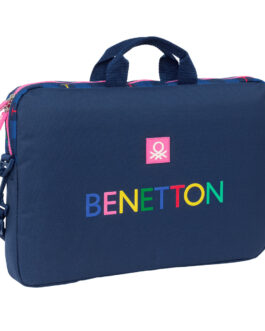 Maletín para Portátil Benetton Damero Azul marino 40 x 27 x 4 cm