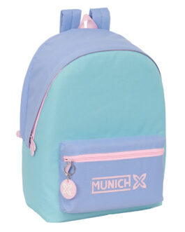 Mochila para Portátil y Tablet con Salida USB Munich Mellow Azul Rosa Celeste