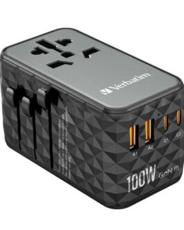 Adaptador Verbatim Negro Gris 100 W