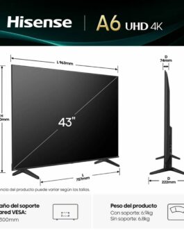 Smart TV Hisense 43A6Q 43″ 4K Ultra HD LED HDR D-LED
