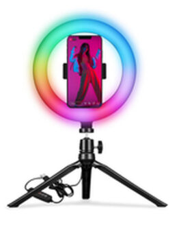 Aro de Luz Selfie con Trípode y Mando Celly CLICKRINGRGBBK