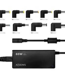 Cargador para Portátil Aisens ASLC-65WAUTO-BK 65 W
